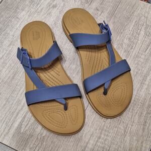 Crocs Tulum Toe Post Lapis Purple Sandal flip flop womens 7